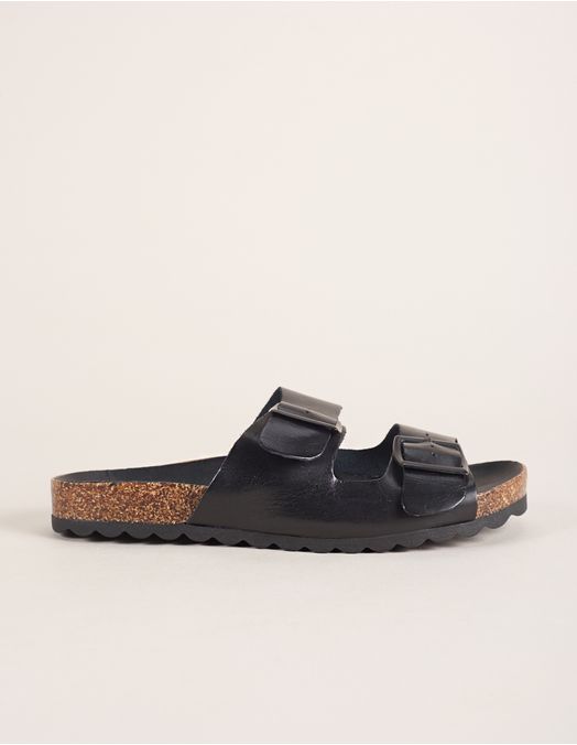 Sandália Flatform Via Mia - Preto - Oqvestir