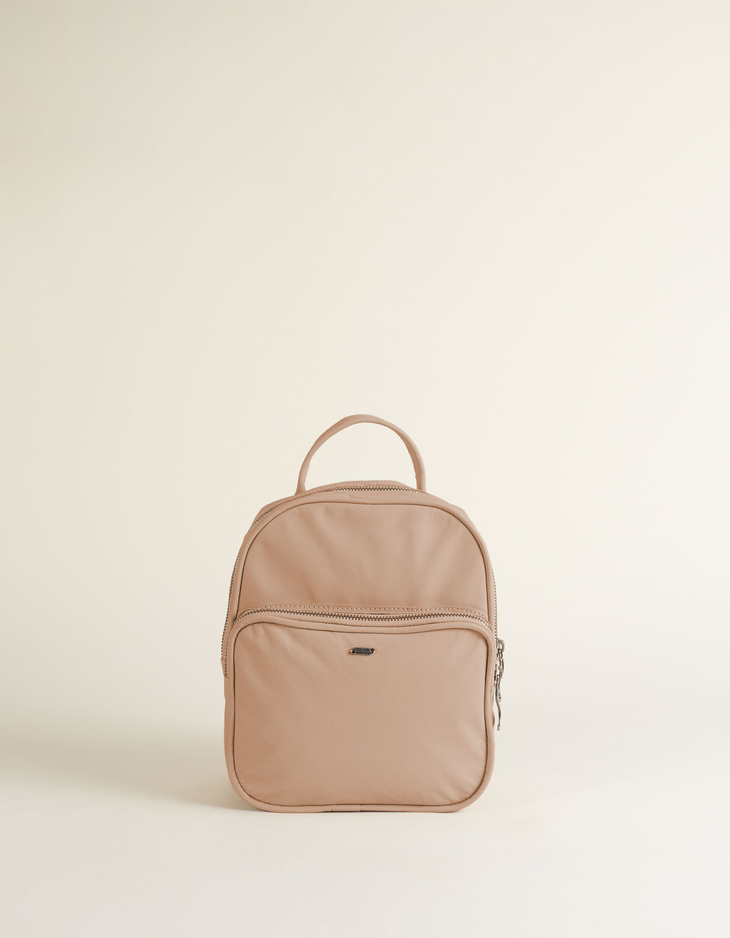 Mochila Pequena Couro - Areia