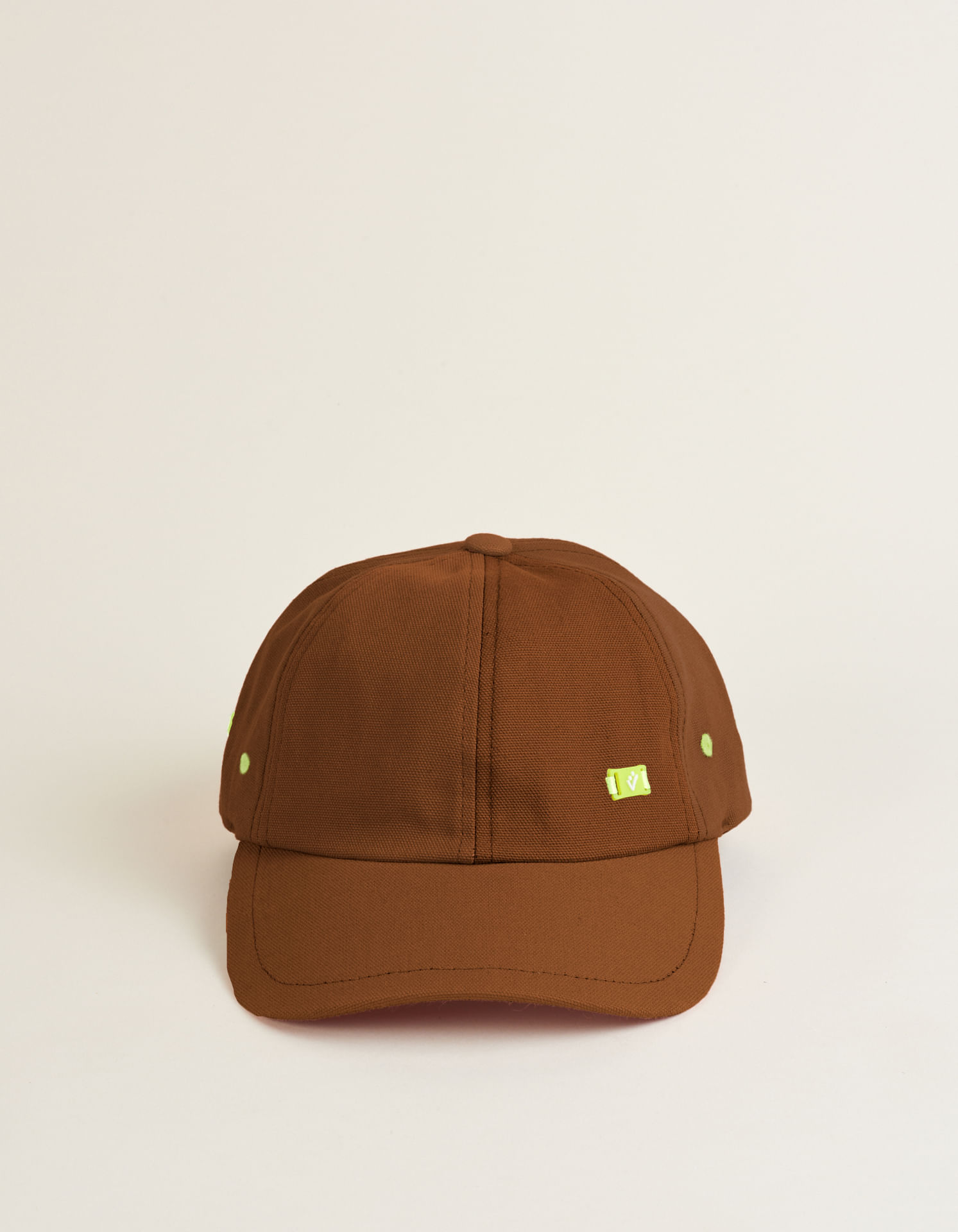 Boné Tecido Detalhe Neon - Camel