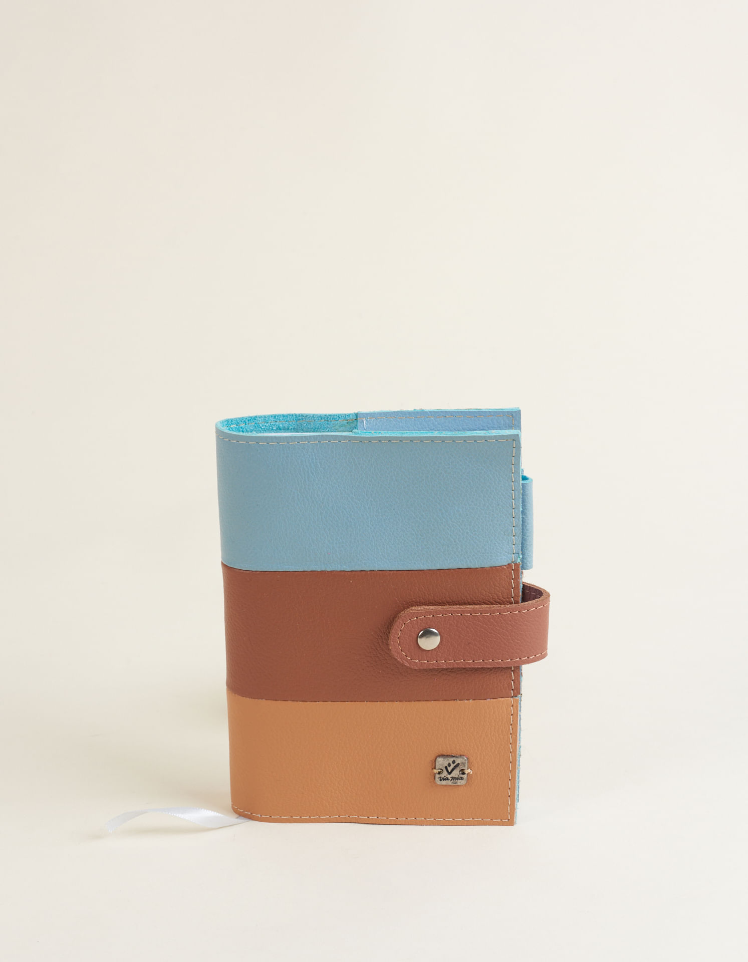 Caderno Couro Tricolor - Acqua