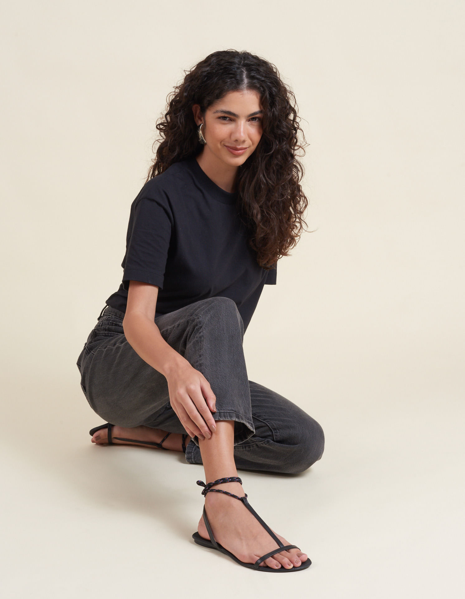 Rasteira Soft Amarração - Preto