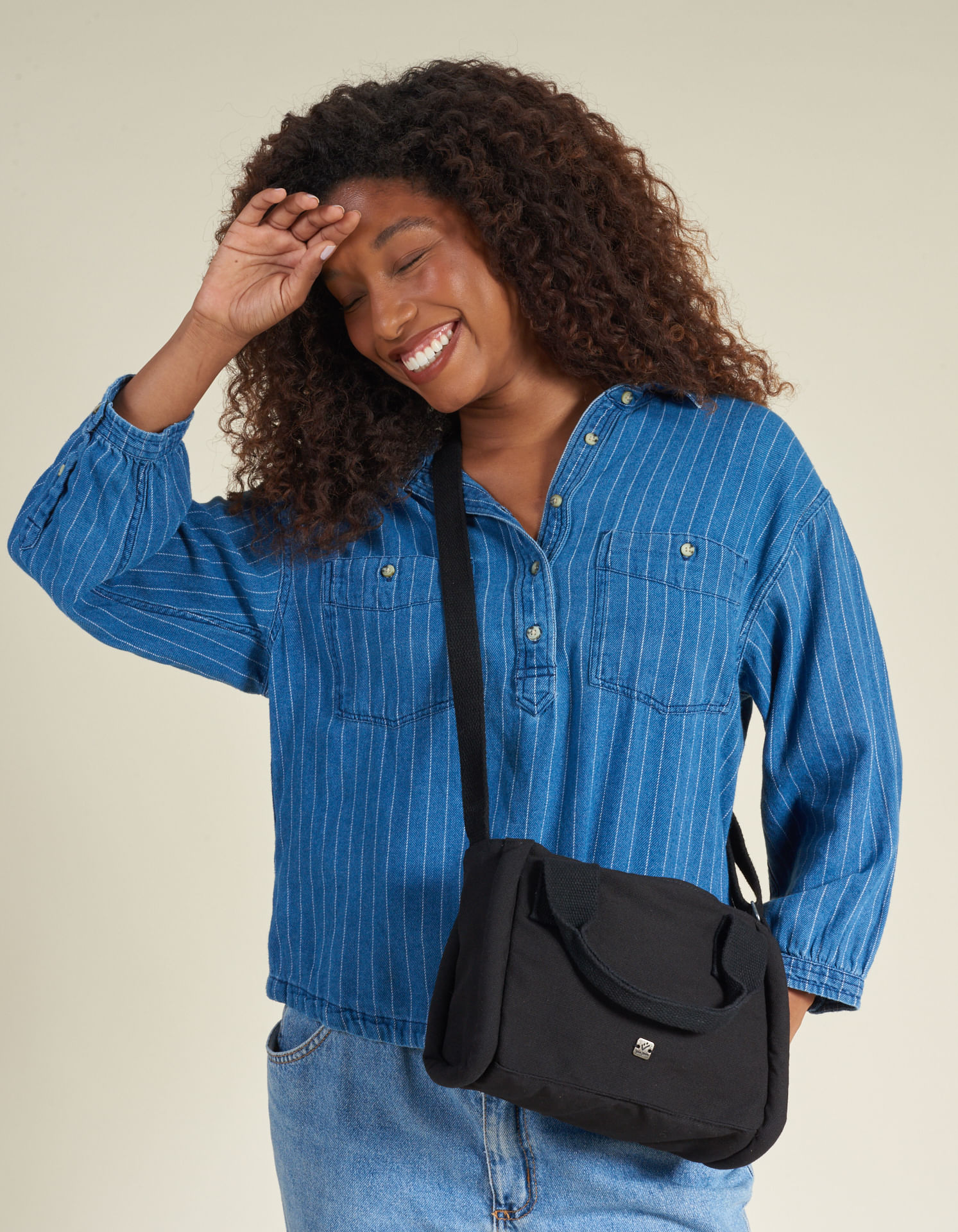 Bolsa Pequena Lona  - Preto