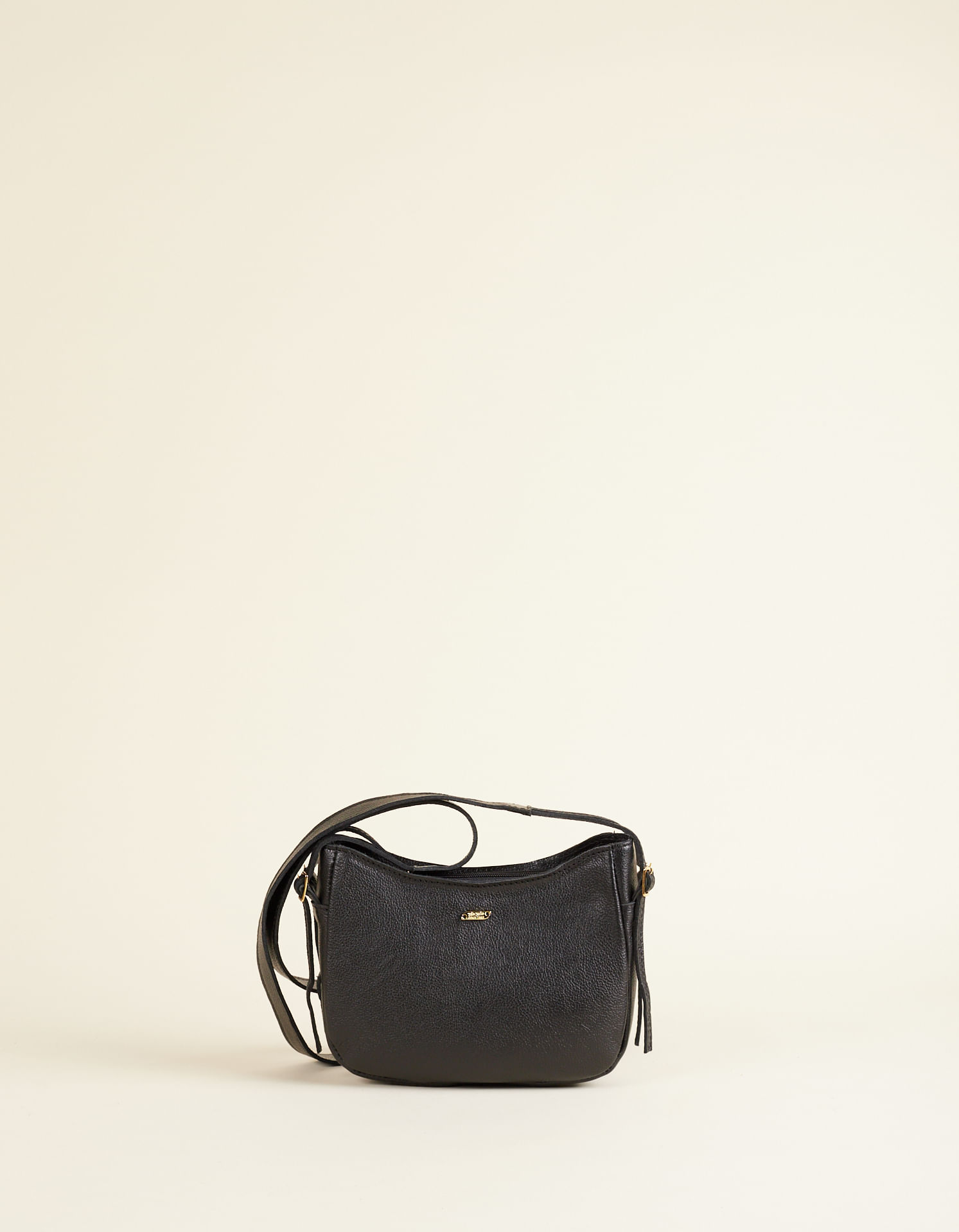 Bolsa pequena couro com fivelas - Preto