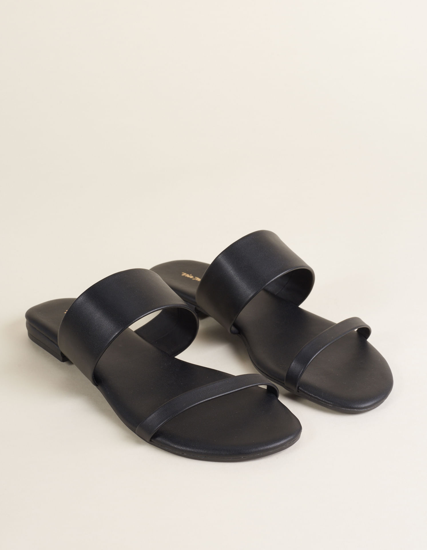 Rasteira Duas Tiras Soft - Preto