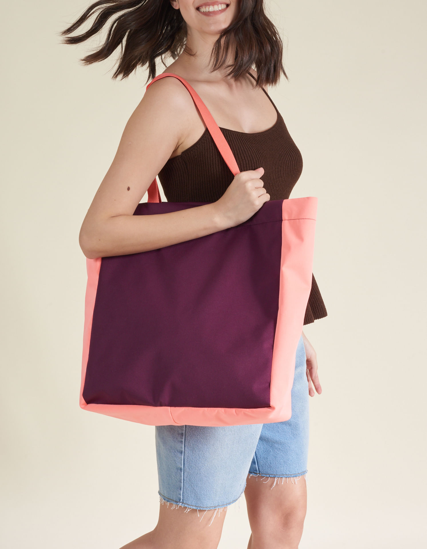 Bolsa Grande em Neoprene - Coral