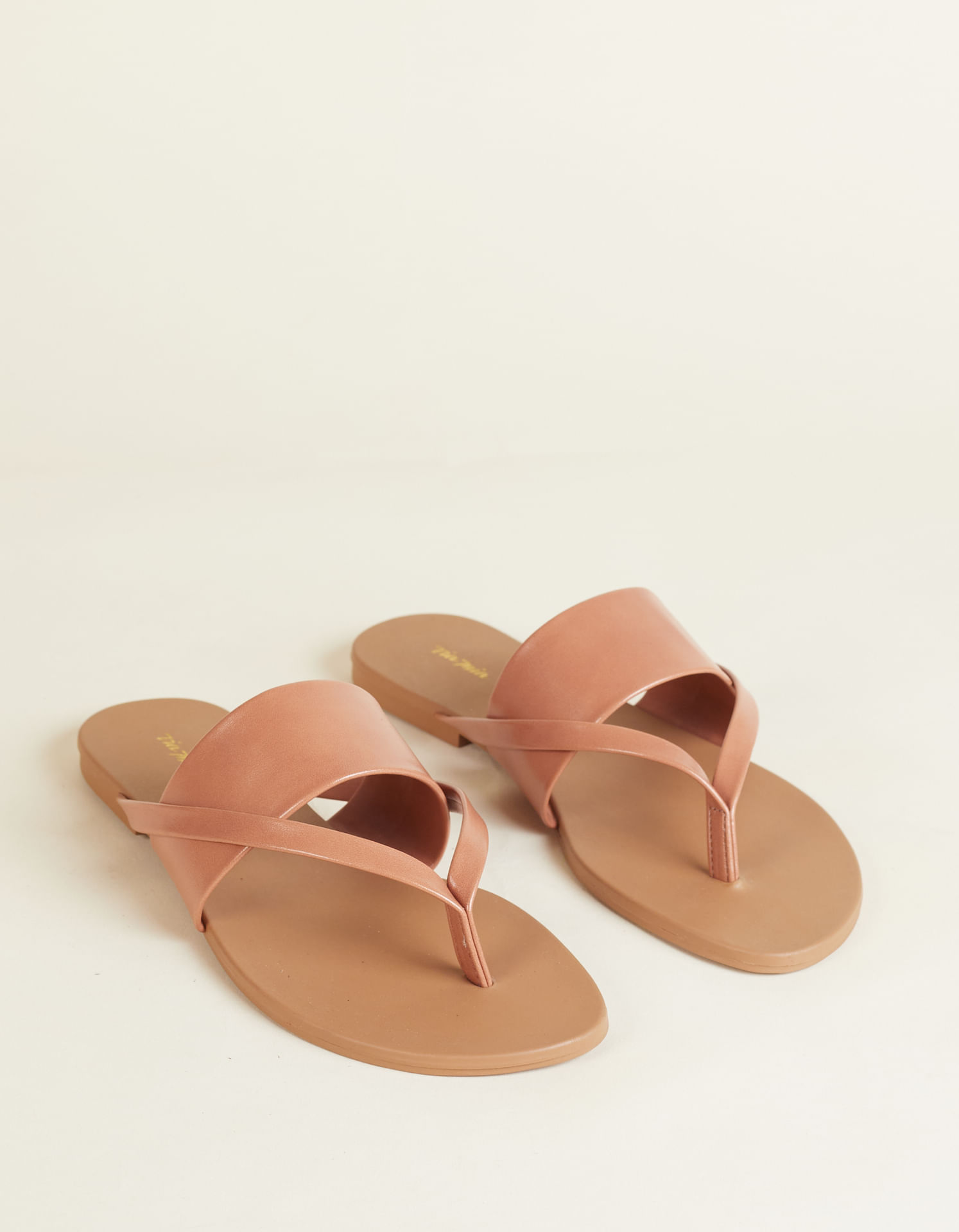 Rasteira Soft Tiras Enceradas - Caramelo