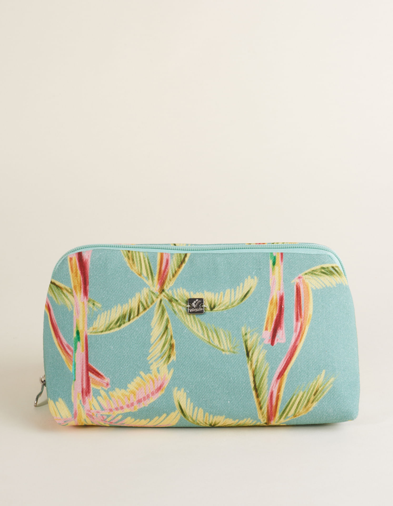 Necessaire Estampa Coqueiro Com Divisórias - Unica