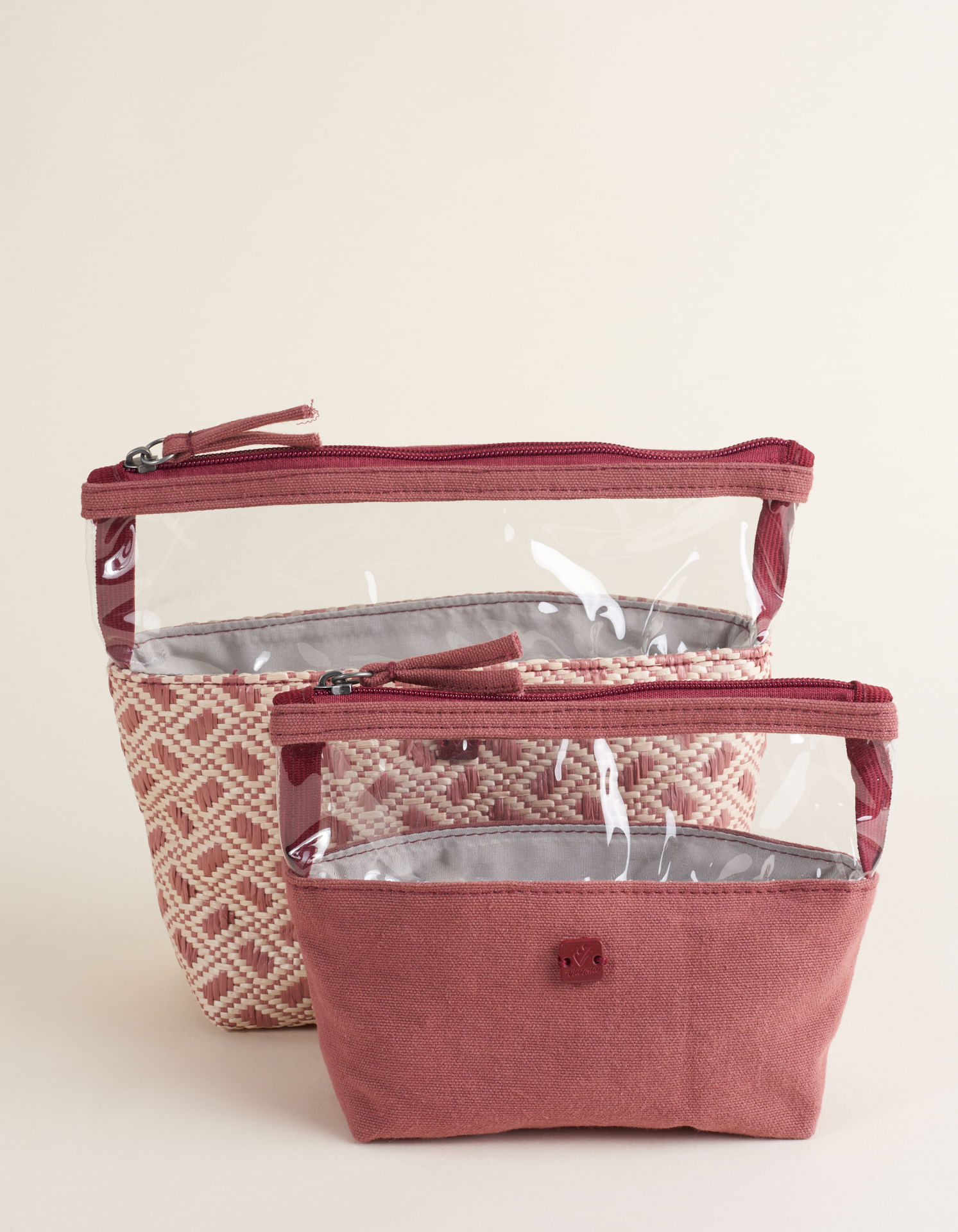 Kit De Necessaires Em Ráfia étnica - Goiaba
