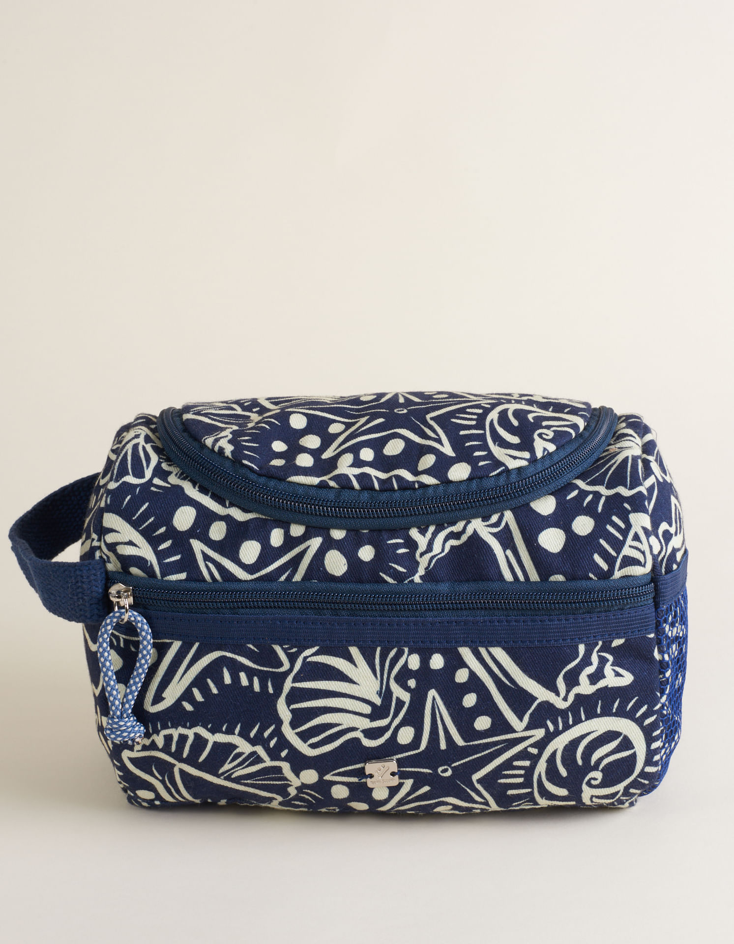 Necessaire Estampa Mar Com Alça De Mão - Azul