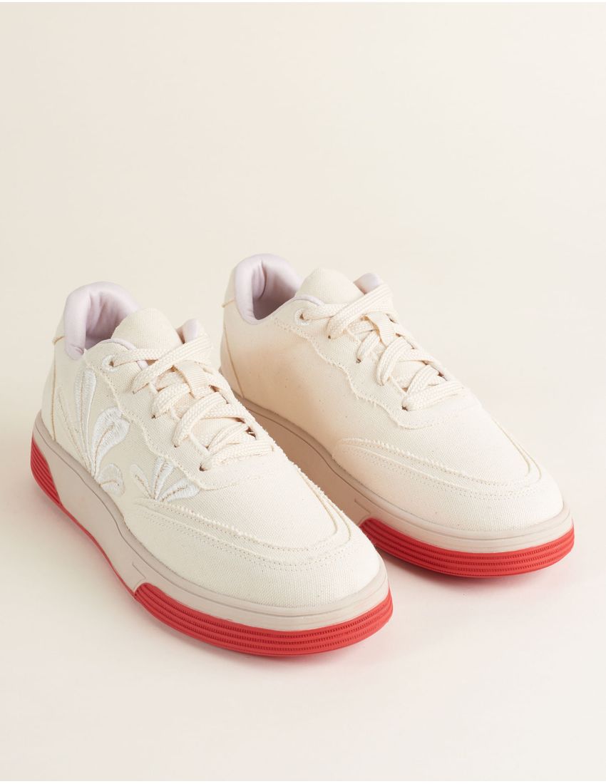 Collab-Leticia-Spiller-Tenis-Riso-Lona-Bordada--cor-Off-White