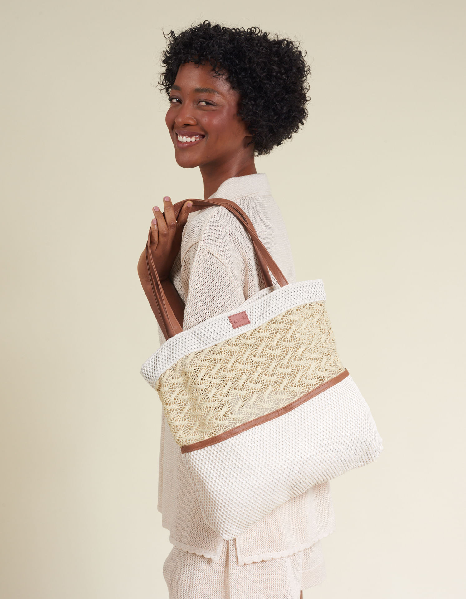 Bolsa Com Trama De Tricot - Unica