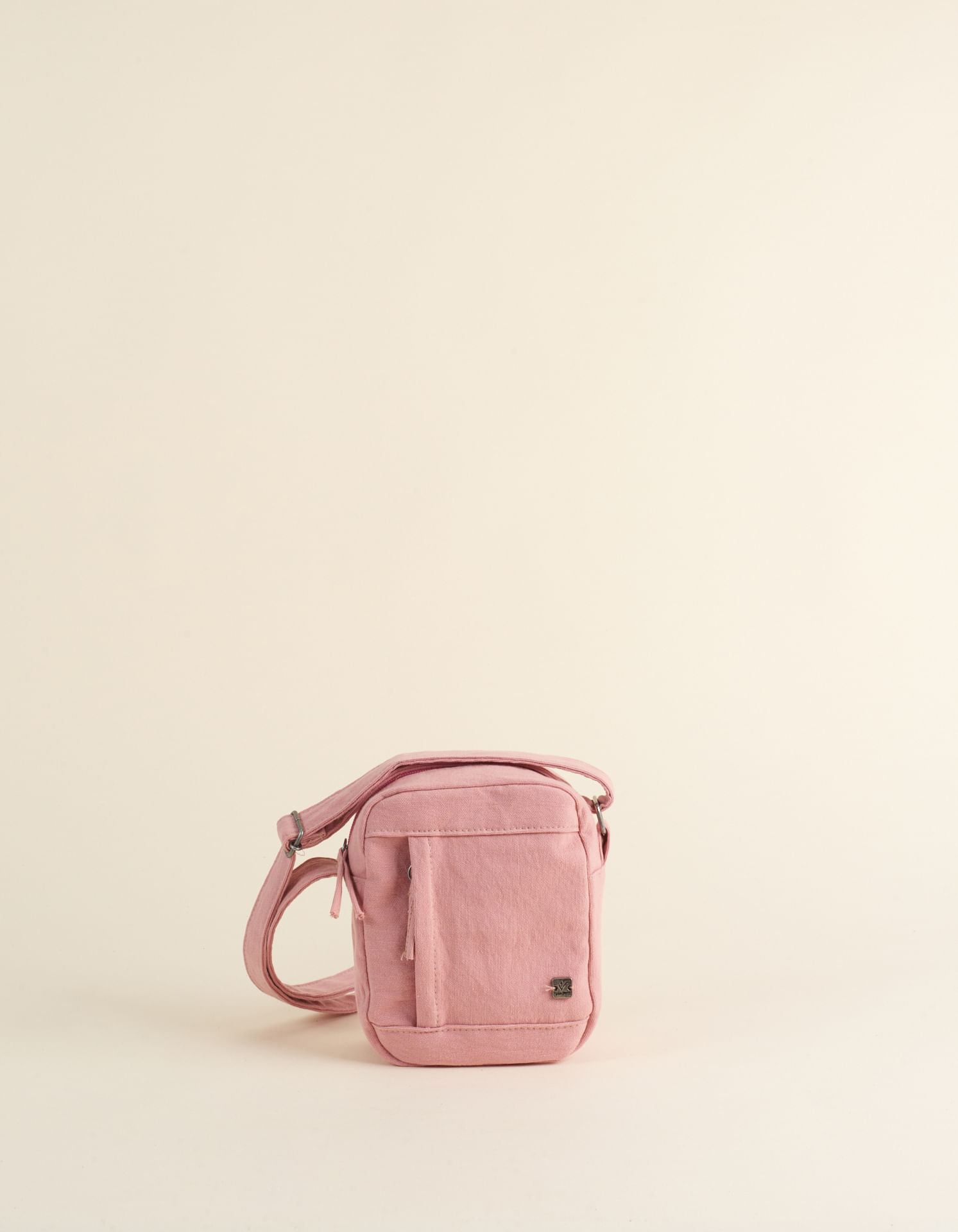 Bolsa Tecido Com Bolso Vertical - Chiclete