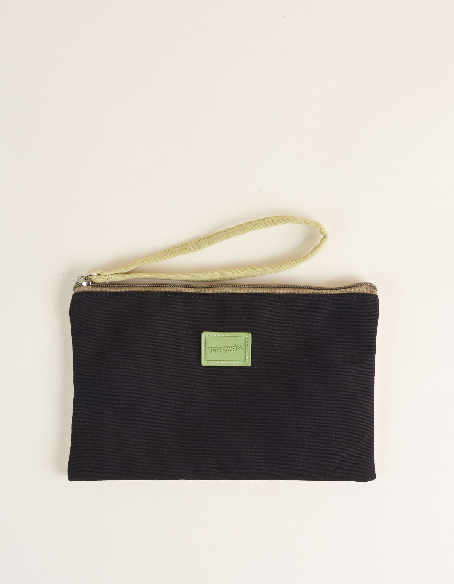 Necessaire Lona Colorida Bicolor - Preto