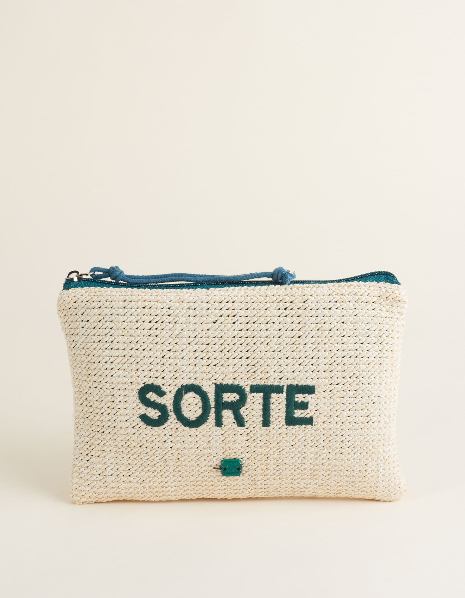 Necessaire Ráfia Desejos De Ano Novo - Verde