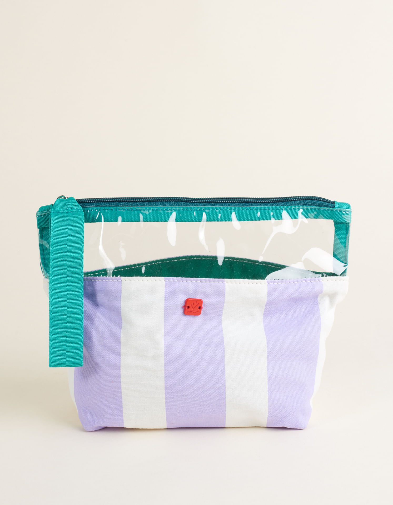 Necessaire Sarja Com Listras Coloridas - Lilas