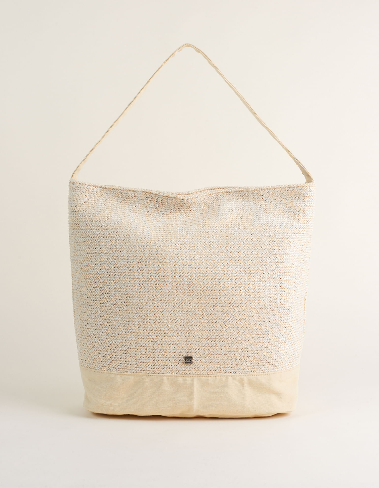 Bolsa Ráfia Com Lona - Creme