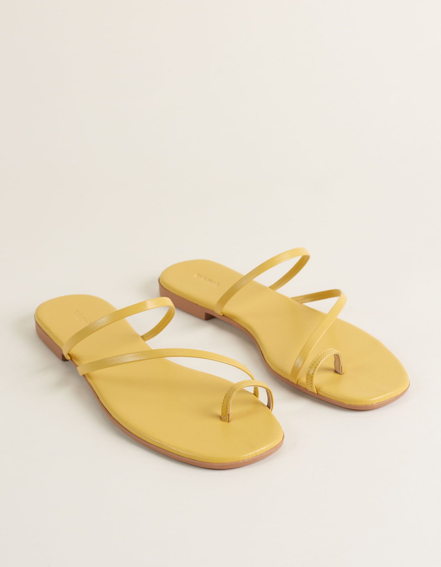 Rasteira Soft Em Tiras - Amarelo