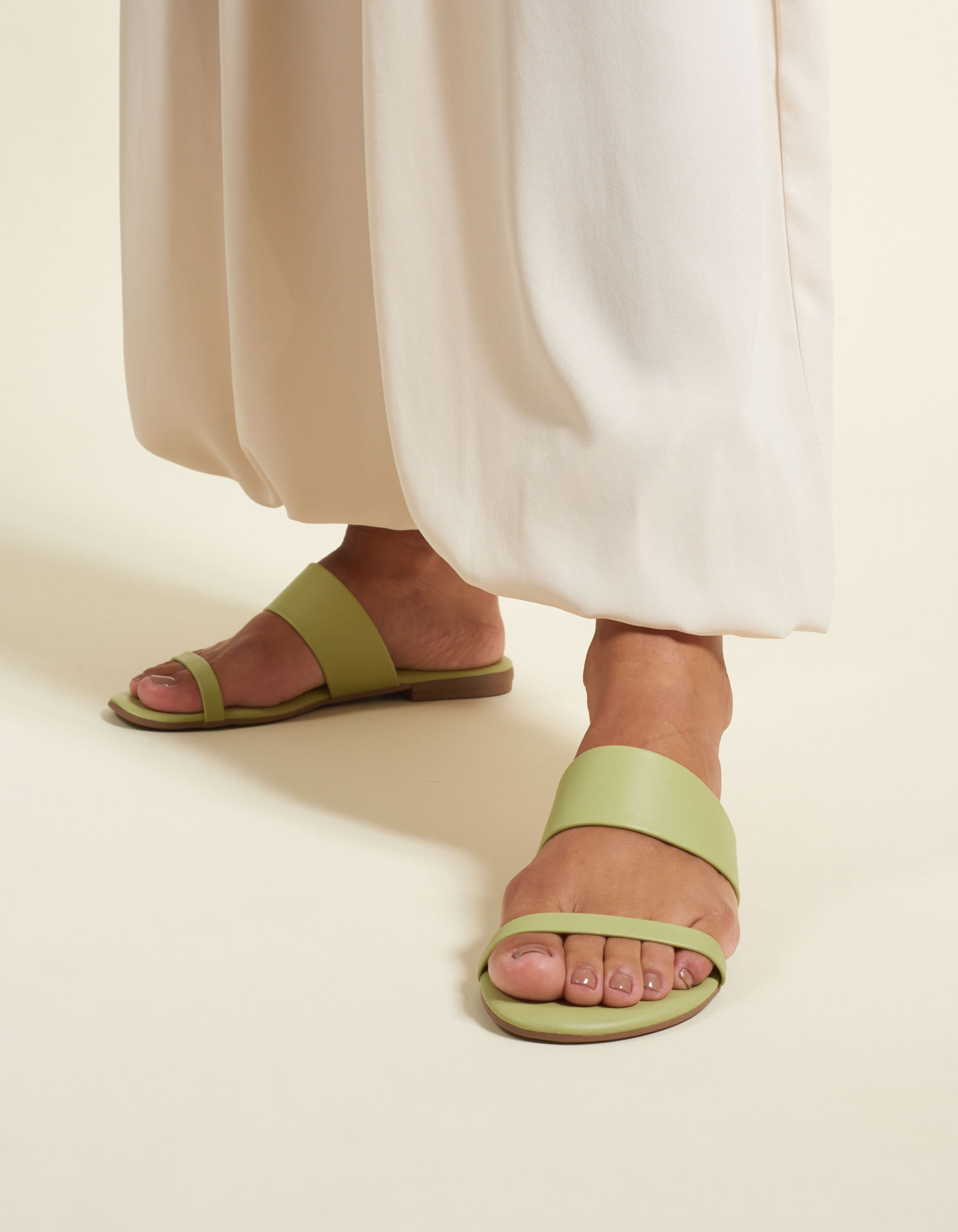 Rasteira Duas Tiras Soft - Verde cha