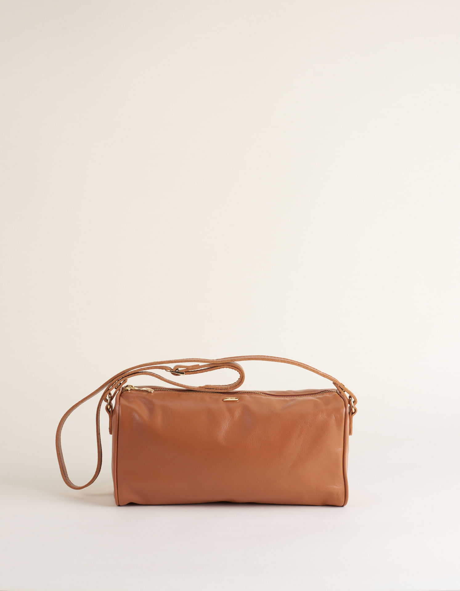 Bolsa Média Couro Com Alça Dupla - Caramelo