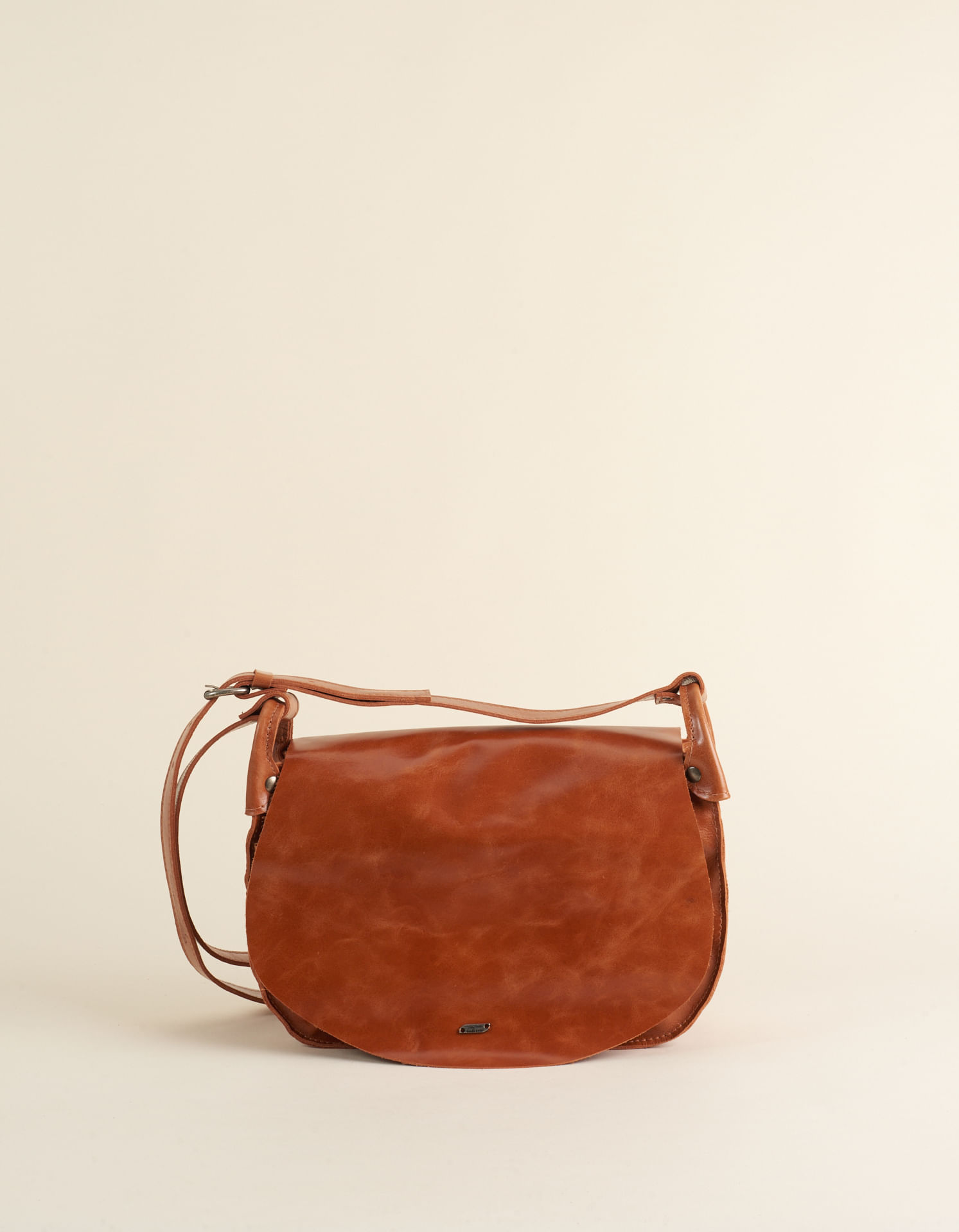 Bolsa Média Couro Carteiro - Camel