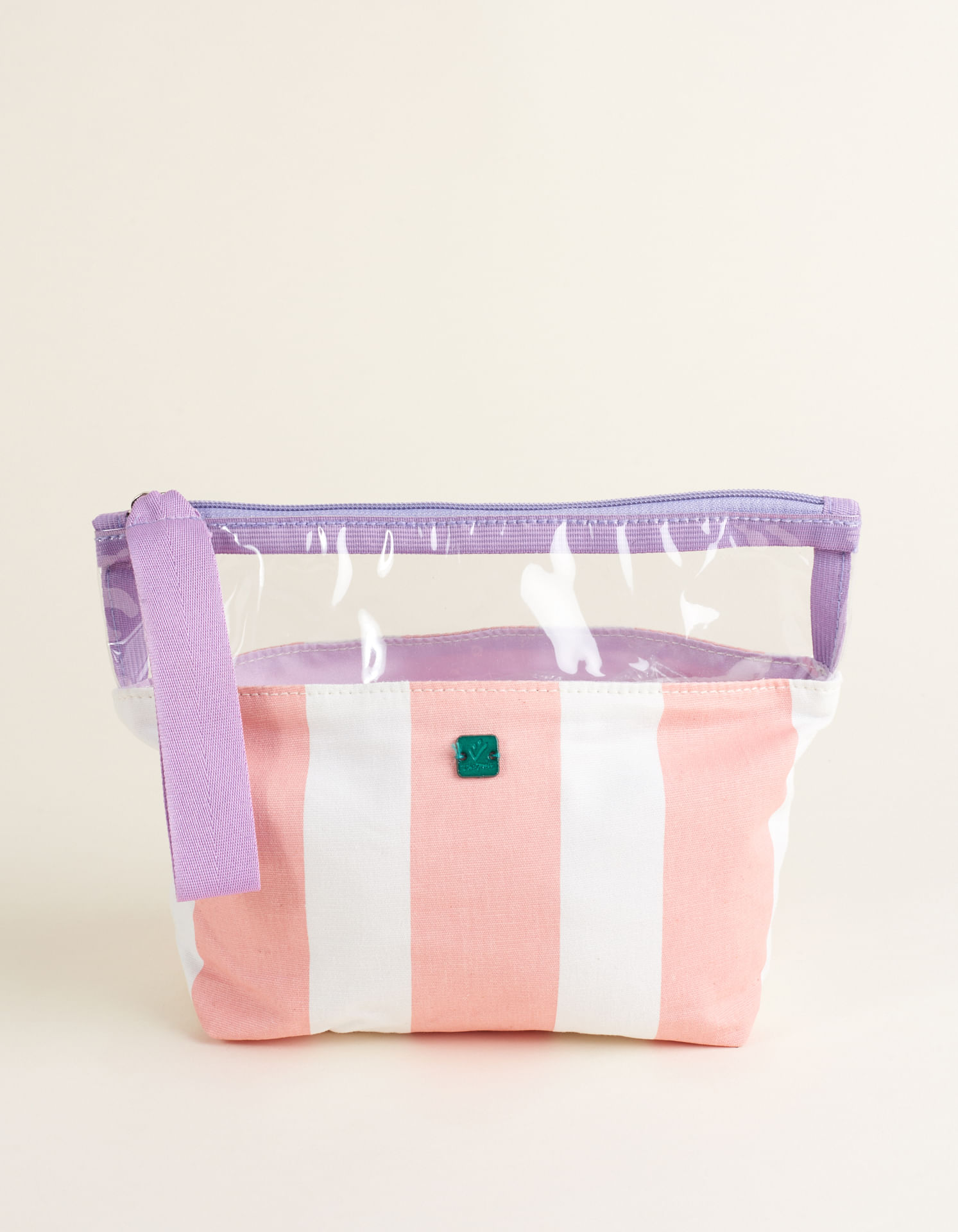 Necessaire Sarja Com Listras Coloridas - Coral