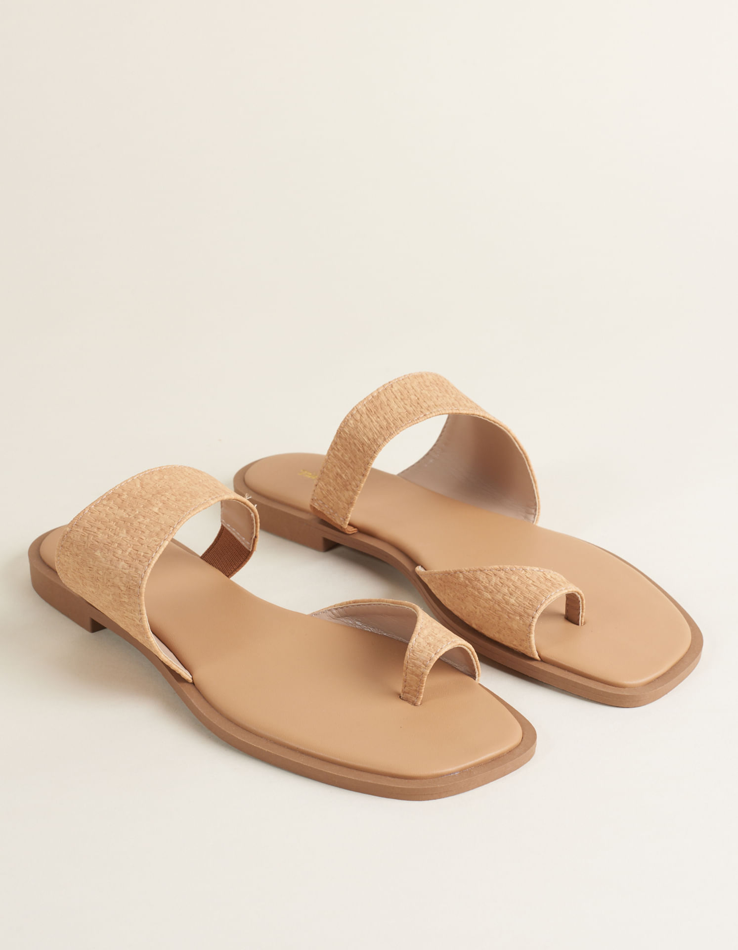 Rasteira De Dedo Com Ráfia Soft - Natural