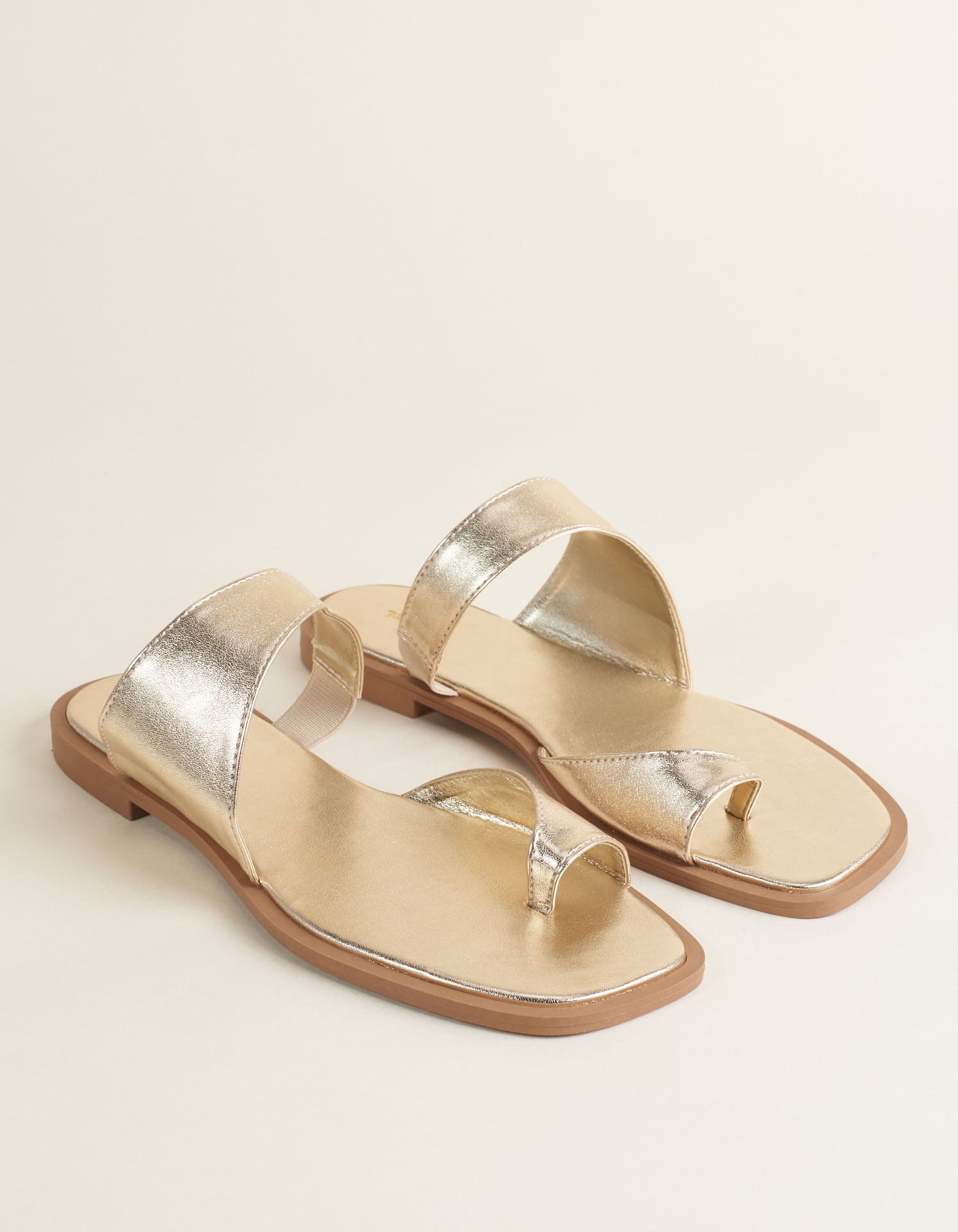 Rasteira De Dedo Soft Metalizada - Ouro Light