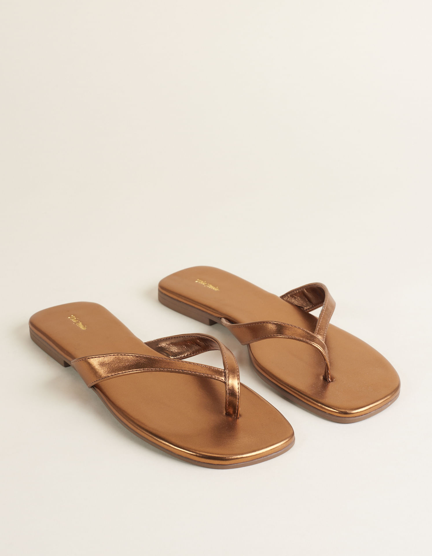 Rasteira Chinelo Metalizada - Bronze