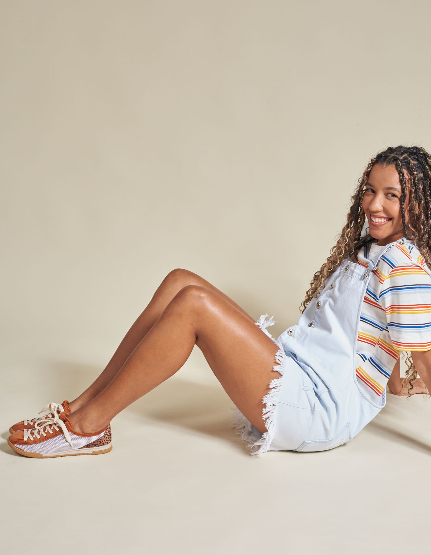Tênis Esportivo Com Tela E Onça - Off White