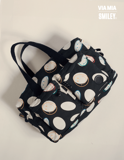 Collab Smiley + Mala De Mão Em Lona Estampada - Unica