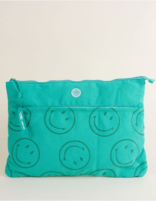 smileykiss  Collab Smiley + Porta Notebook Lona Bordado - viamia