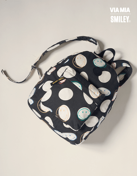 Collab Smiley + Mochila Lona Estampada - Unica