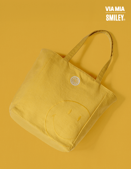 Collab Smiley + Bolsa Lona Bordada - Amarelo