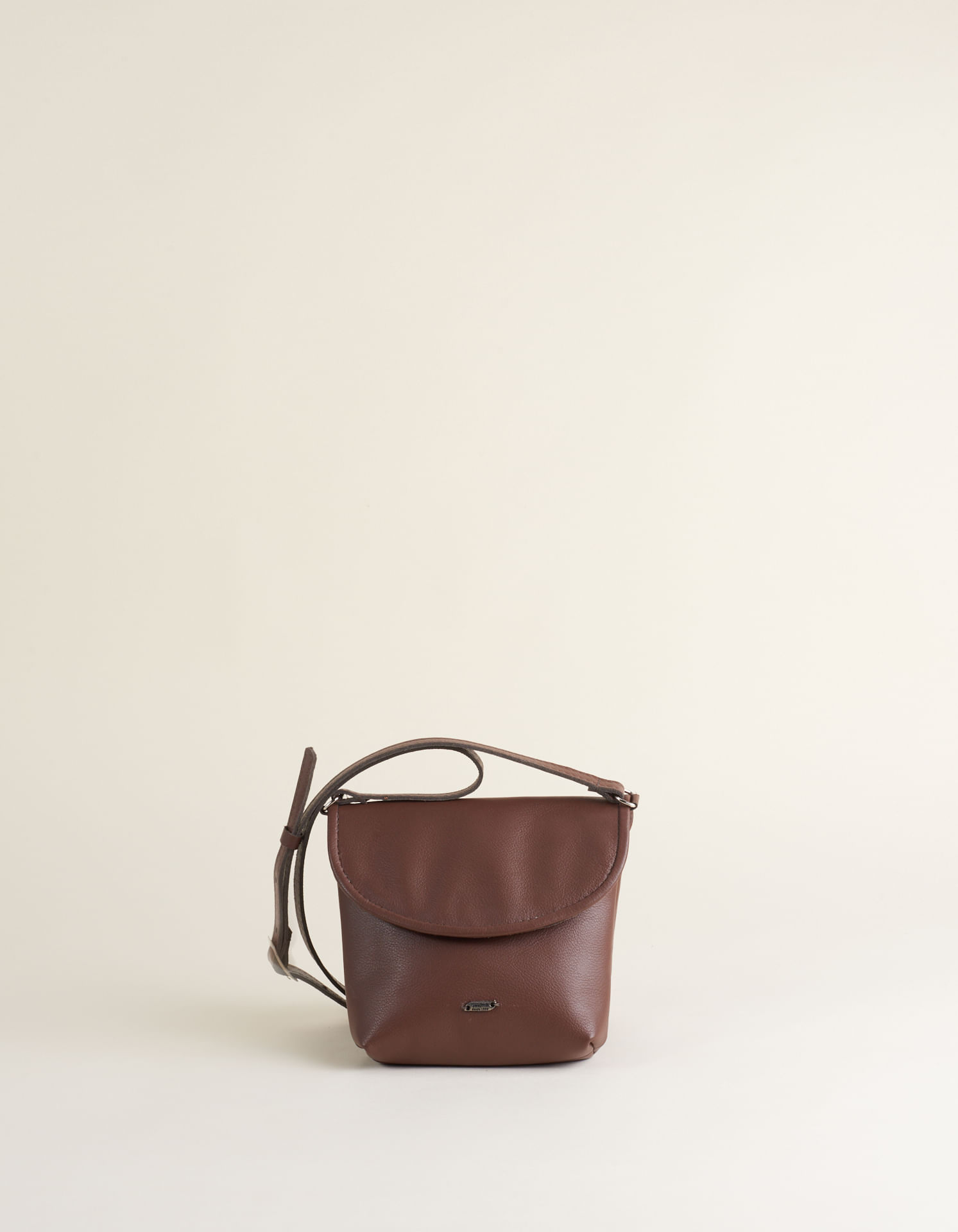 Bolsa Couro Com Dois Bolsos - Cafe
