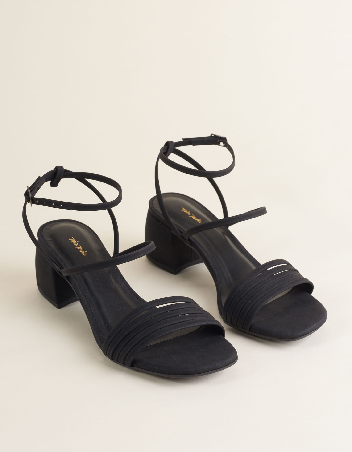 Sandália Média Tiras Finas Soft - Preto
