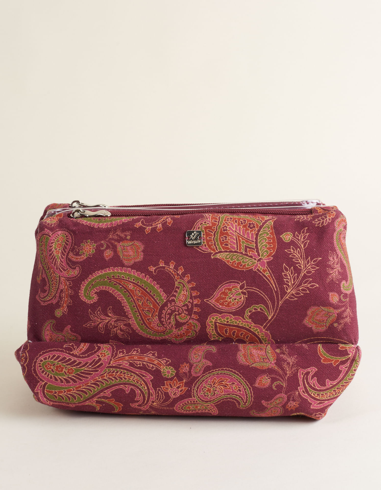 Necessaire Grande Estampa Paisley - Bordo