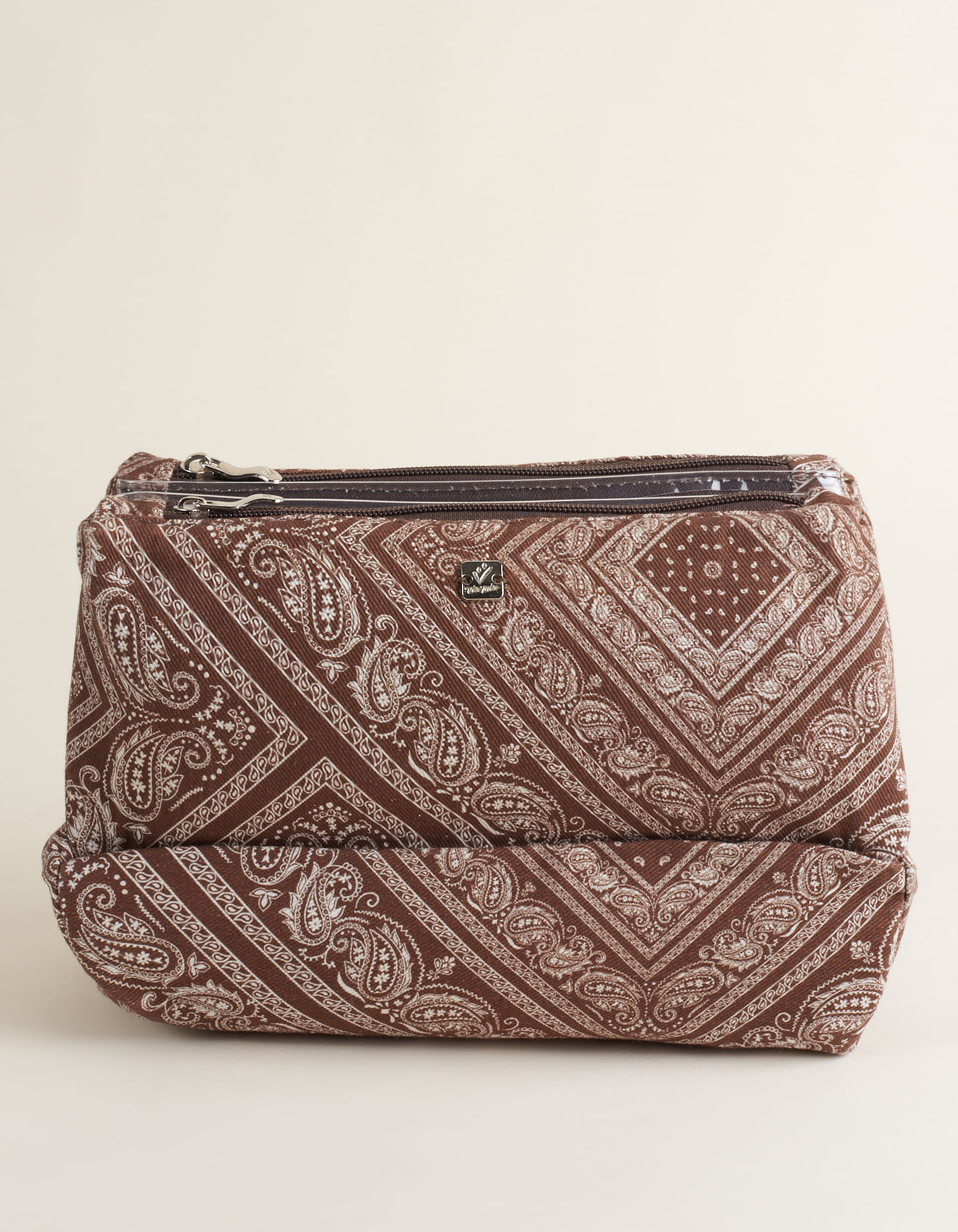 Necessaire Grande Estampa Paisley - Cafe