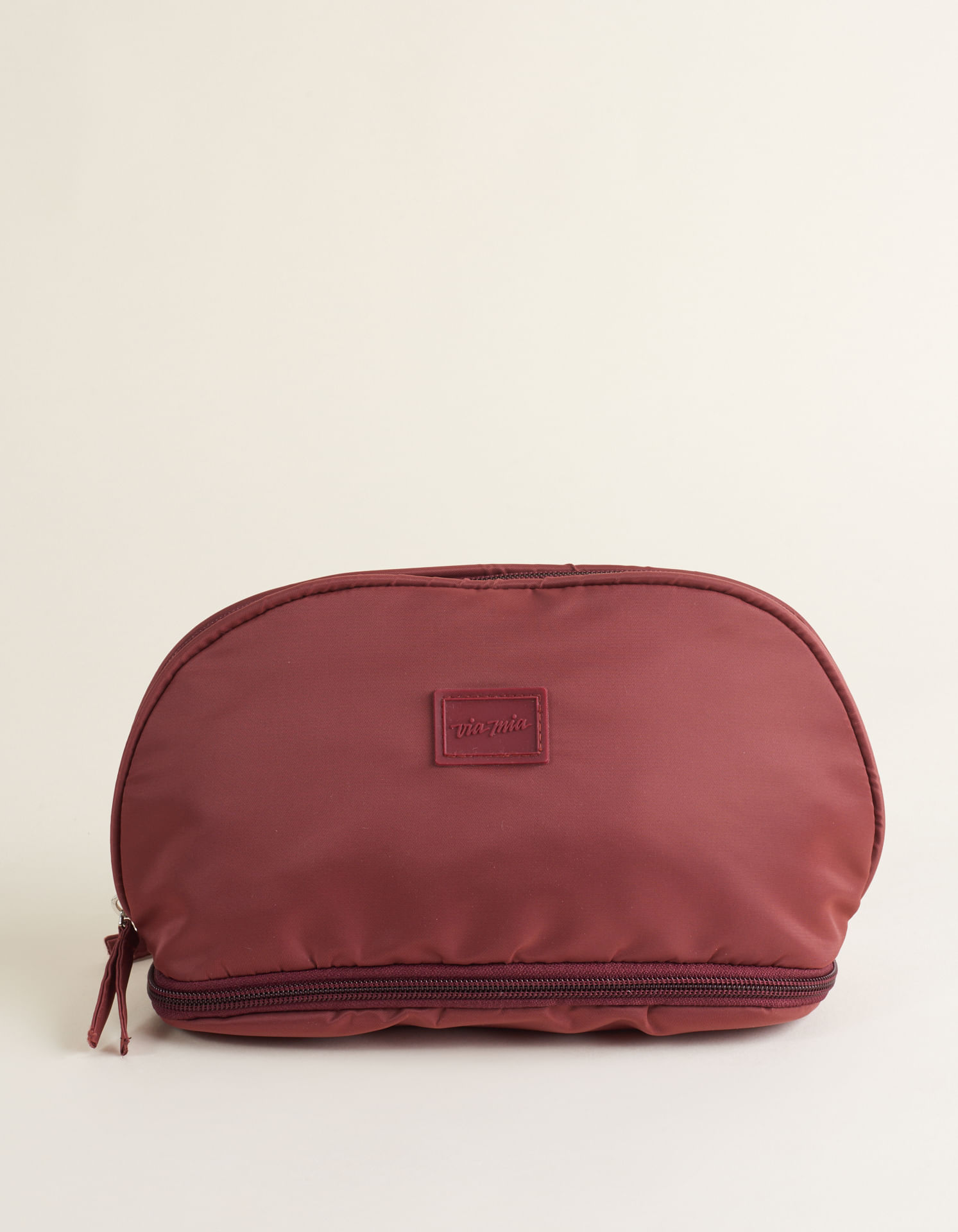 Necessaire Nylon Com Divisórias - Cafe