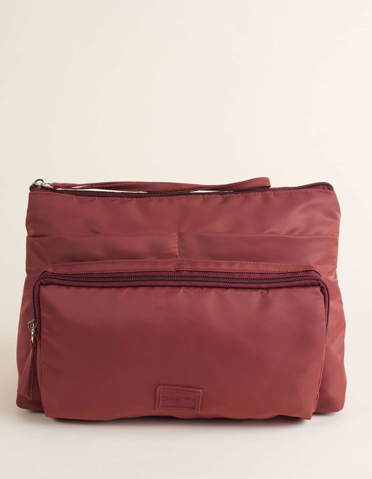 Necessaire Nylon Com Bolsos - Cafe