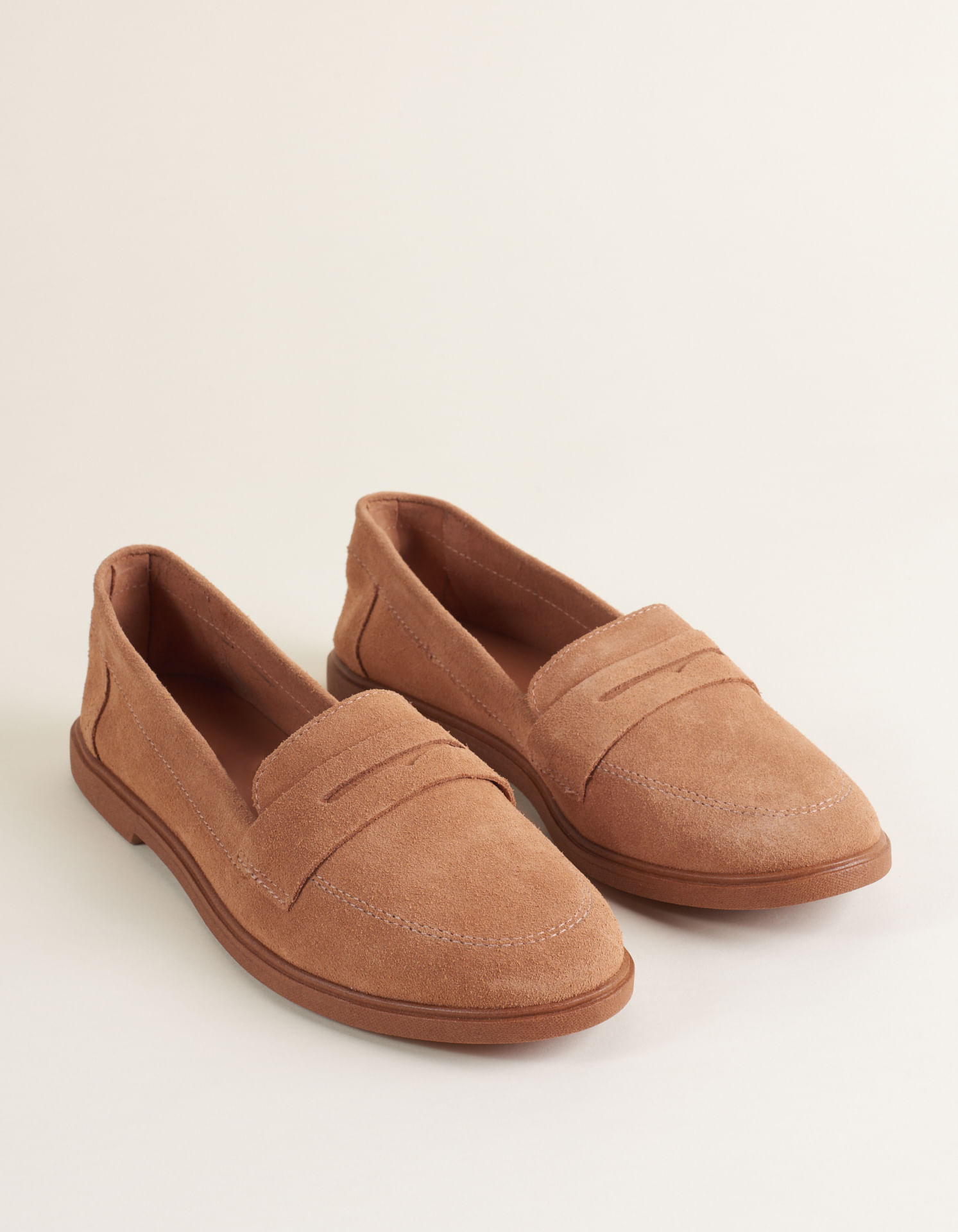 Mocassim Clássico Em Camurça - Caramelo