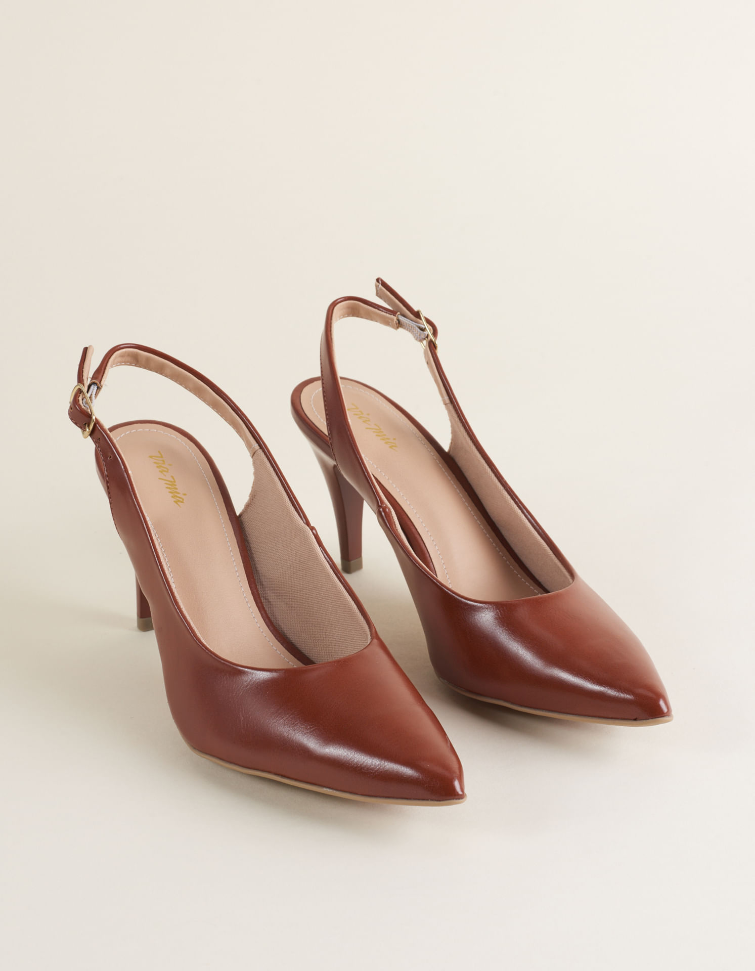 Scarpin Com Salto Alto - Camel