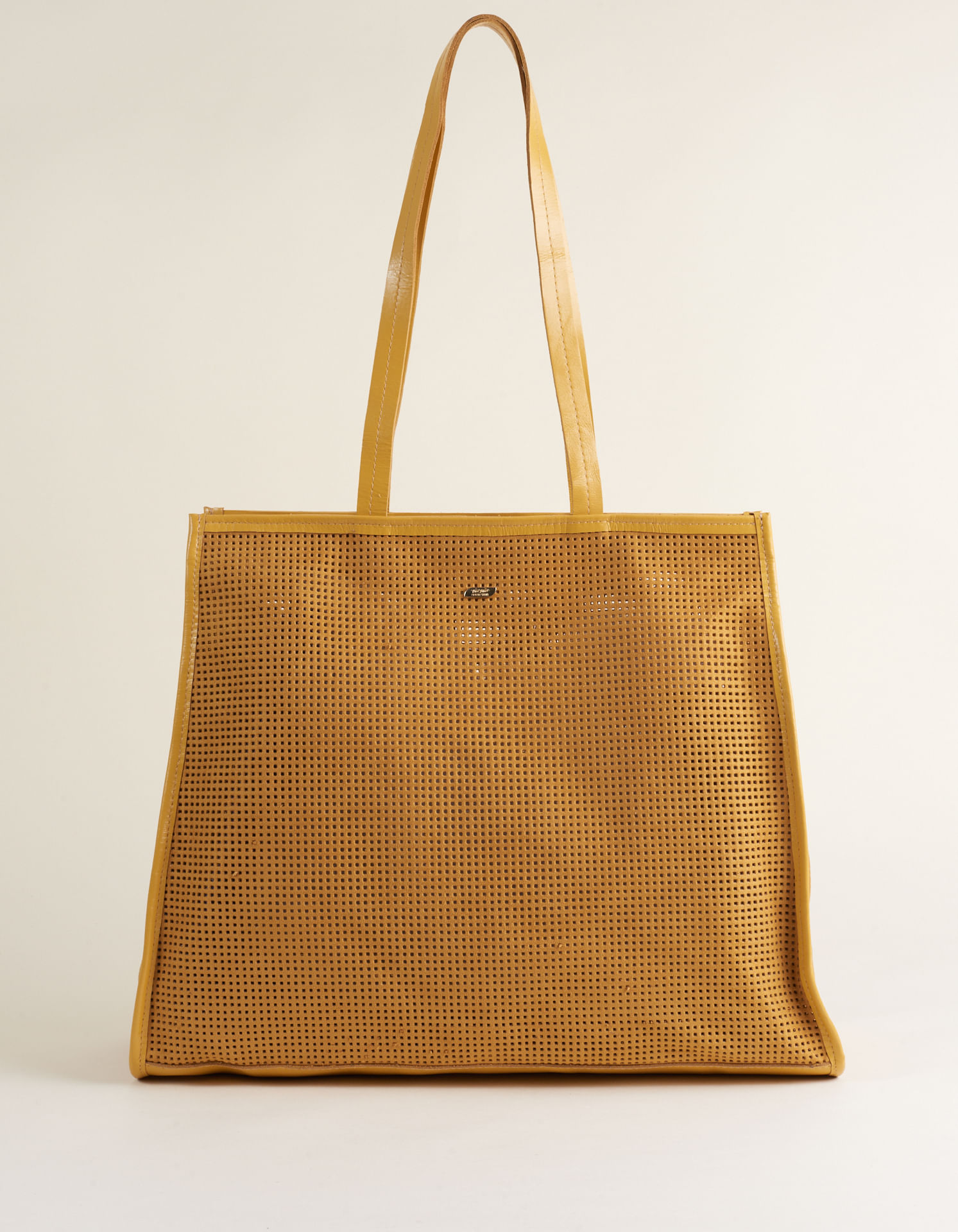 Bolsa Grande Soft Com Furinhos - Mostarda