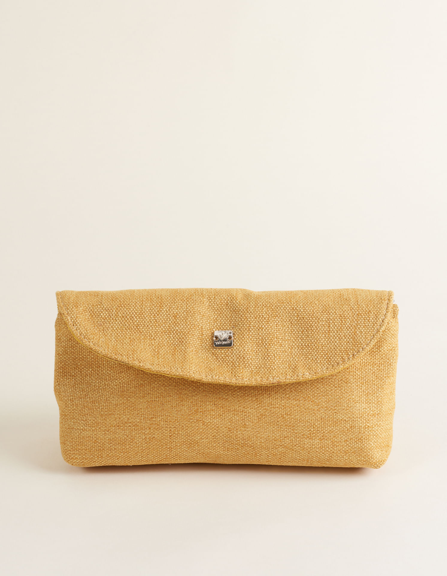 Necessaire Em Tecido Estilo Trama - Mostarda