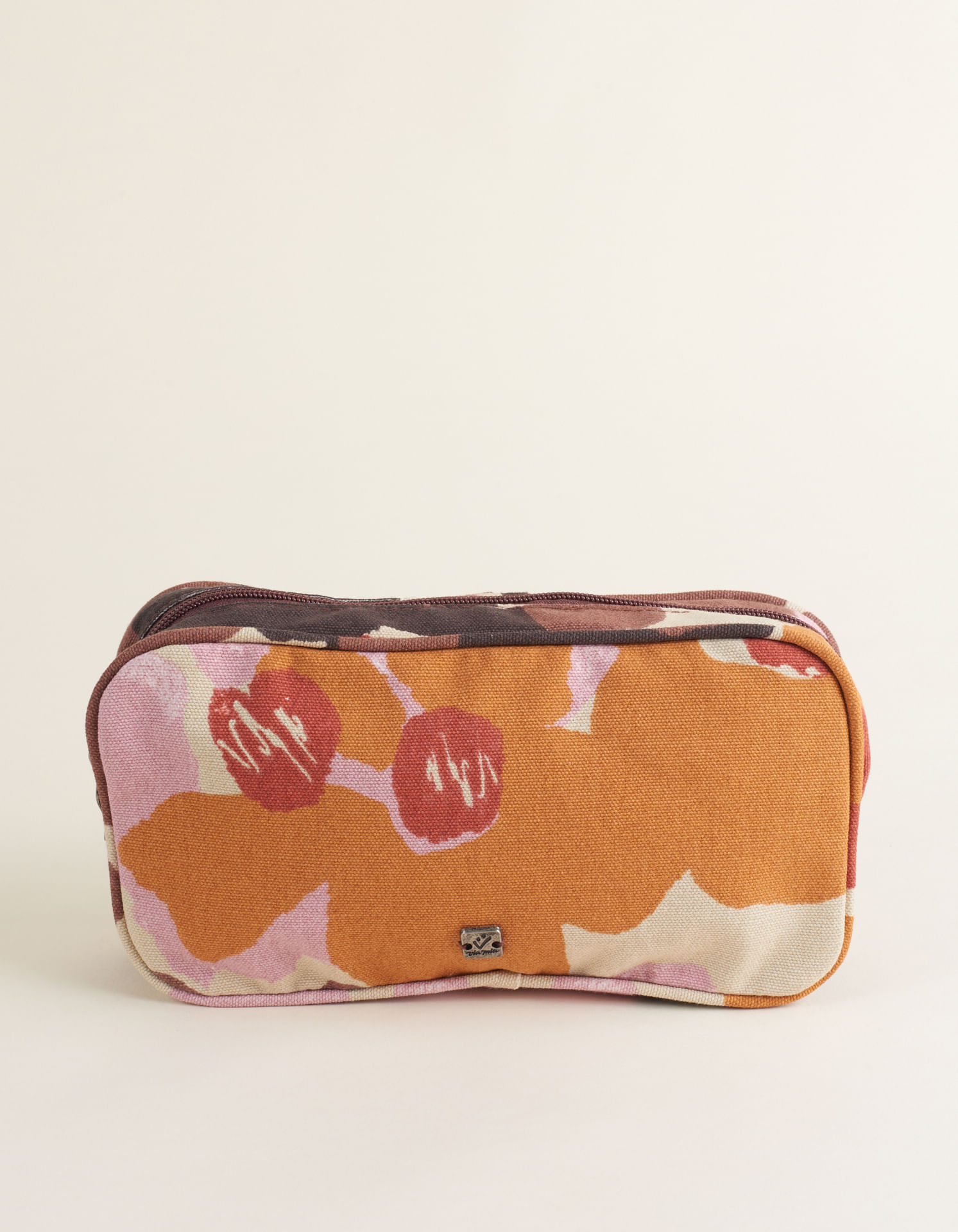 Necessaire Retangular Em Sarja Com Estampa Floral - Floral
