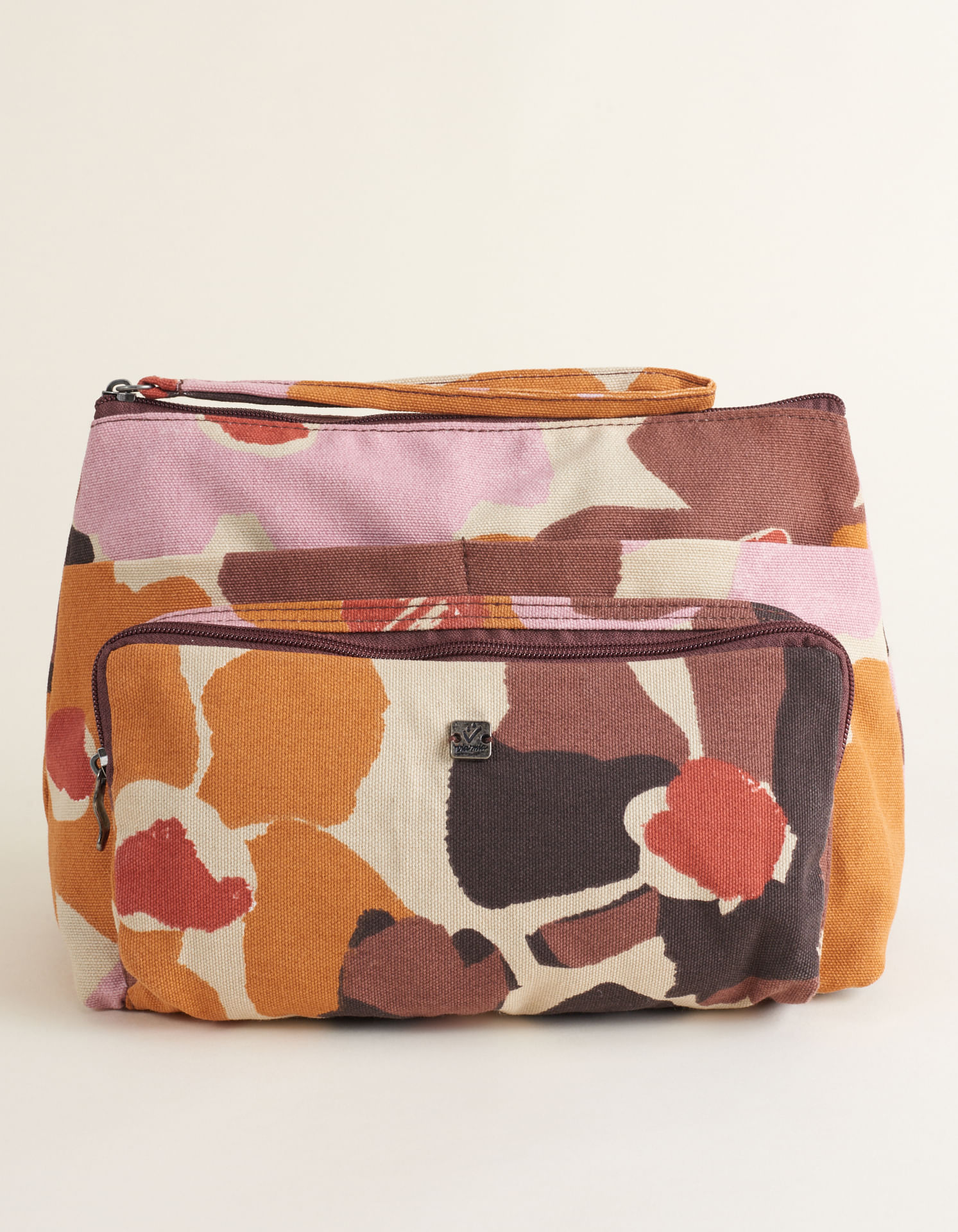 Necessaire Em Sarja Com Bolsos E Estampa Floral - Floral