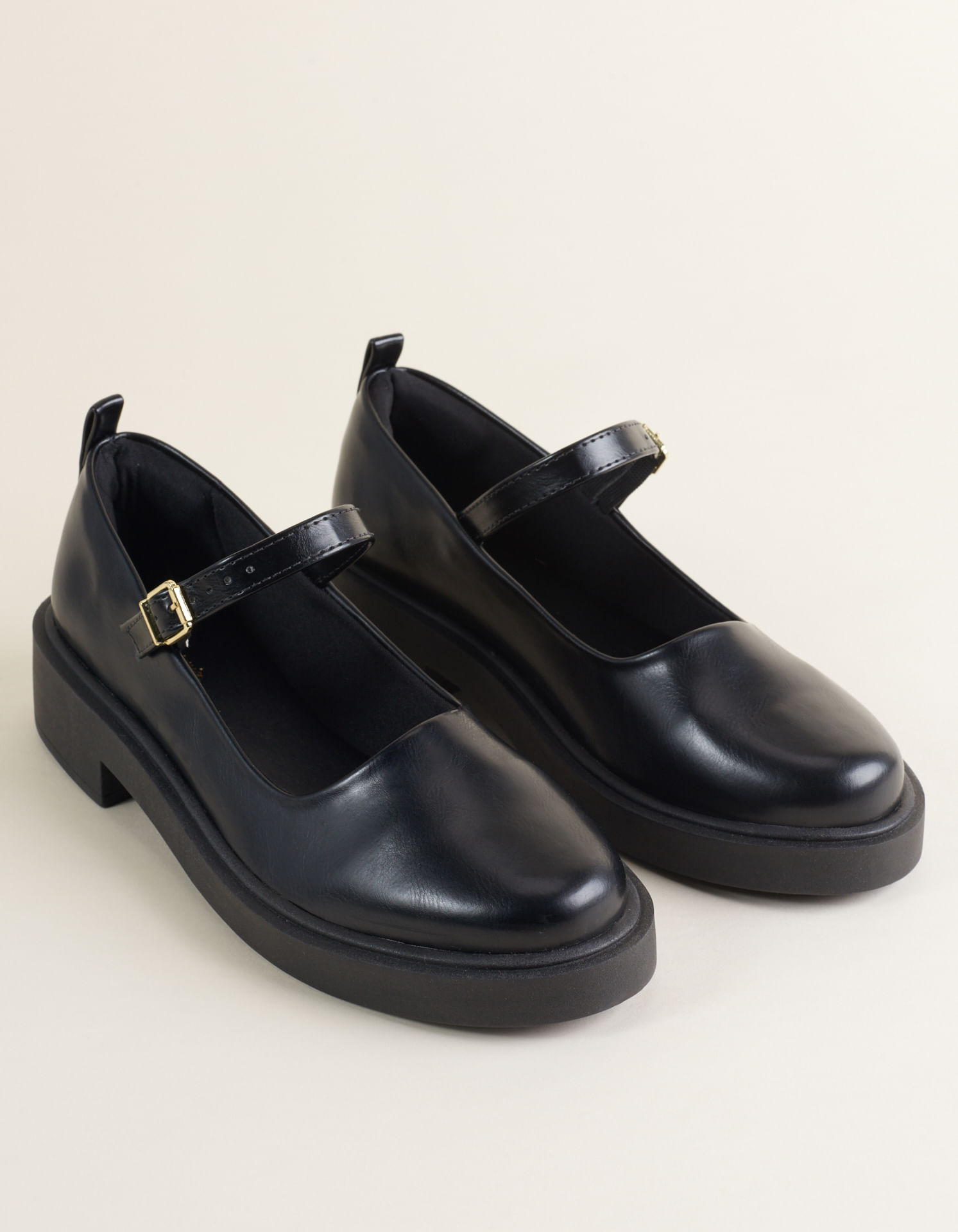 Sapatilha Boneca Soft Com Fivela - Preto