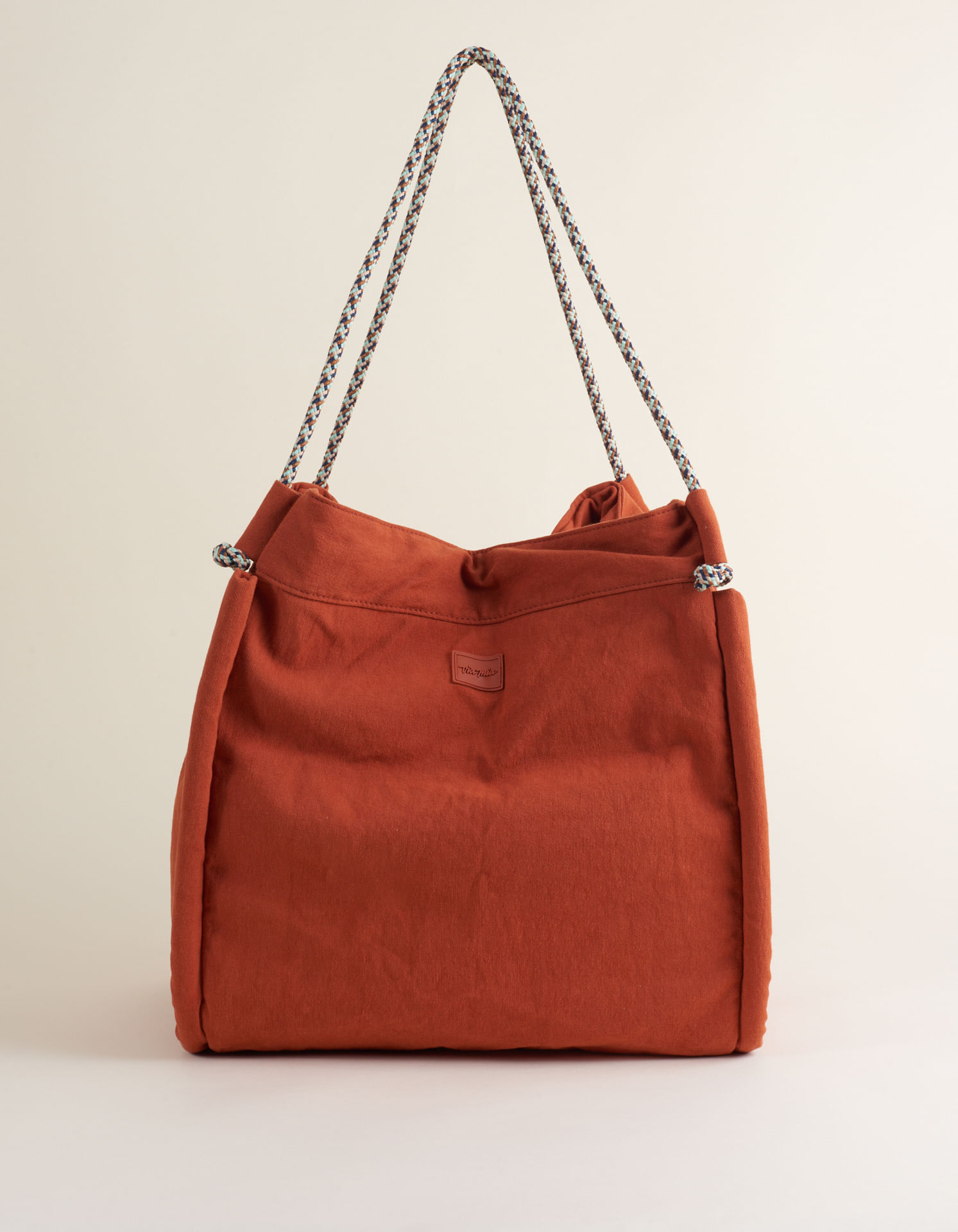 Bolsa Em Lona Com Detalhe Puffer - Camel